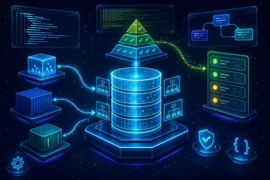 Spring Boot Pre-Interview Guide Part 2: Database & Testing — Environment Split · Test Pyramid · Testcontainers